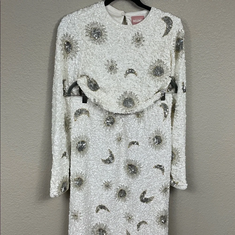 New Show Me Your Mumu Celestial Sequin Sun Moon RSVP Skirt Last Call Top Set L - Picture 7 of 13